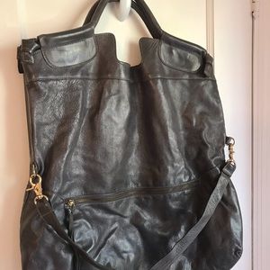 RARE FOLEY + CORINNA LARGE CITY TOTE IN DARK GRAY